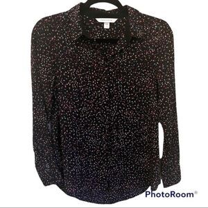 POPSUGAR Women’s Black Polka Dot Blouse Size XS